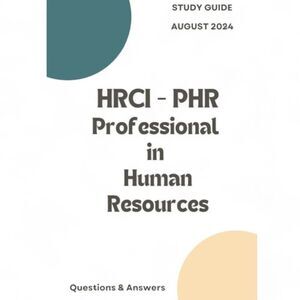 Printout HRCI PHR Professional in Human Resources Exam Study Guide